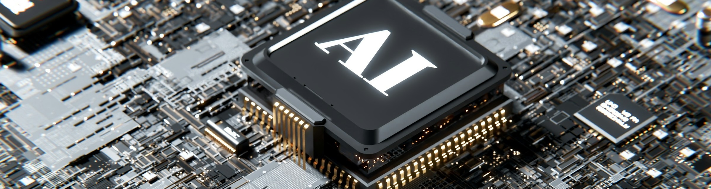 computer chip with AI logo